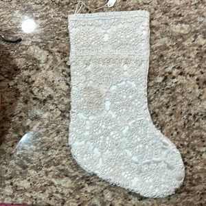 NWT… crochet, and beaded stocking